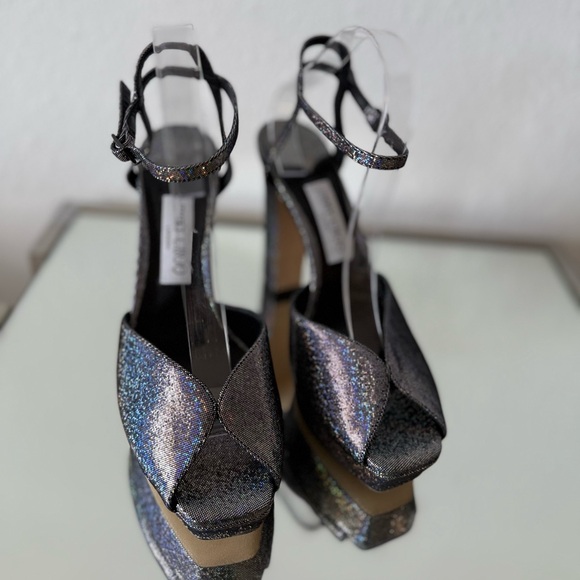 New JIMMY CHOO Sacaria Glitter Platform Sandal $925 40 - Picture 9 of 13